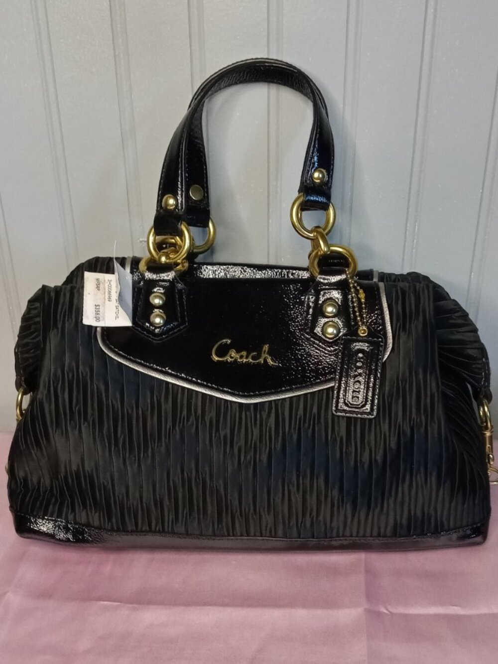 Coach Ashley Gathered Satin Carryall - Picture 2 of 9